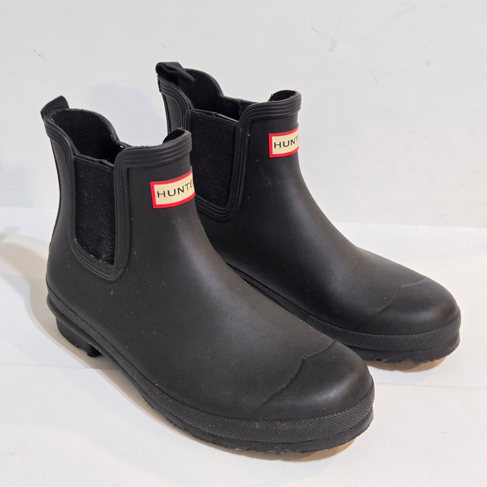 Hunter Original Chelsea Boots Womens 10 / 42 Black Matte Rubber Rain Boots 6"
